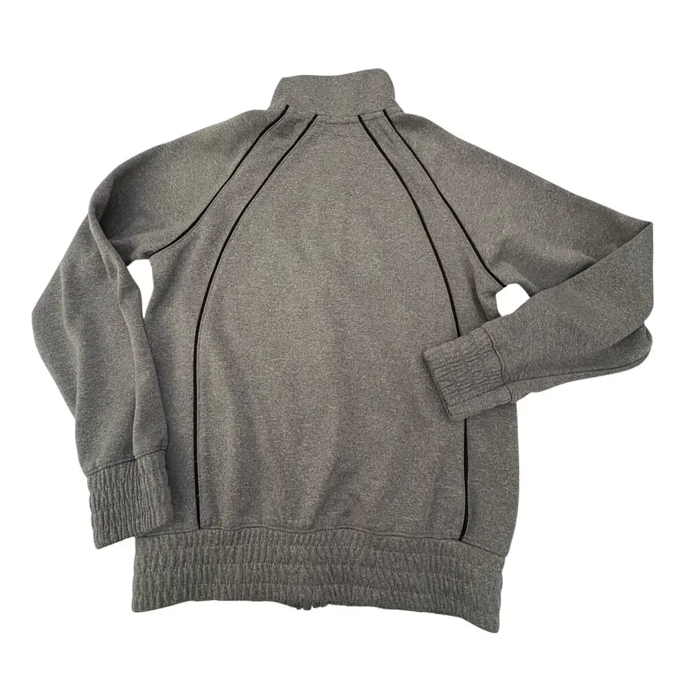 Nike Air Jordan Jumpman Boys Small Full-Zip Track Jacket Gray Black Piping Logo